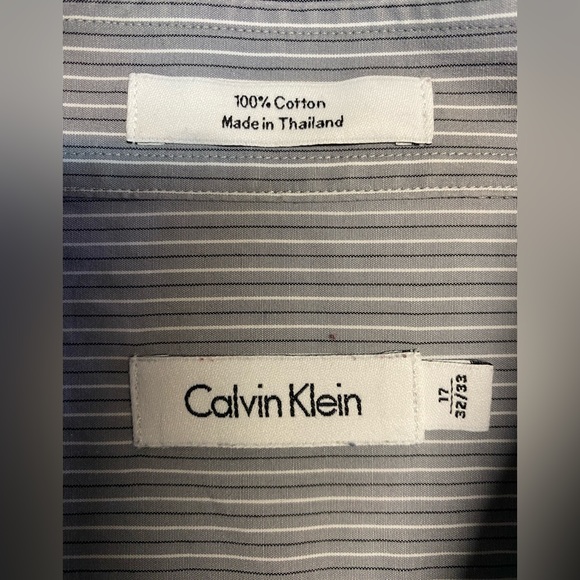 Calvin Klein Long Sleeve Button Up Shirt Men’s 17 / 32-33 - Picture 3 of 3